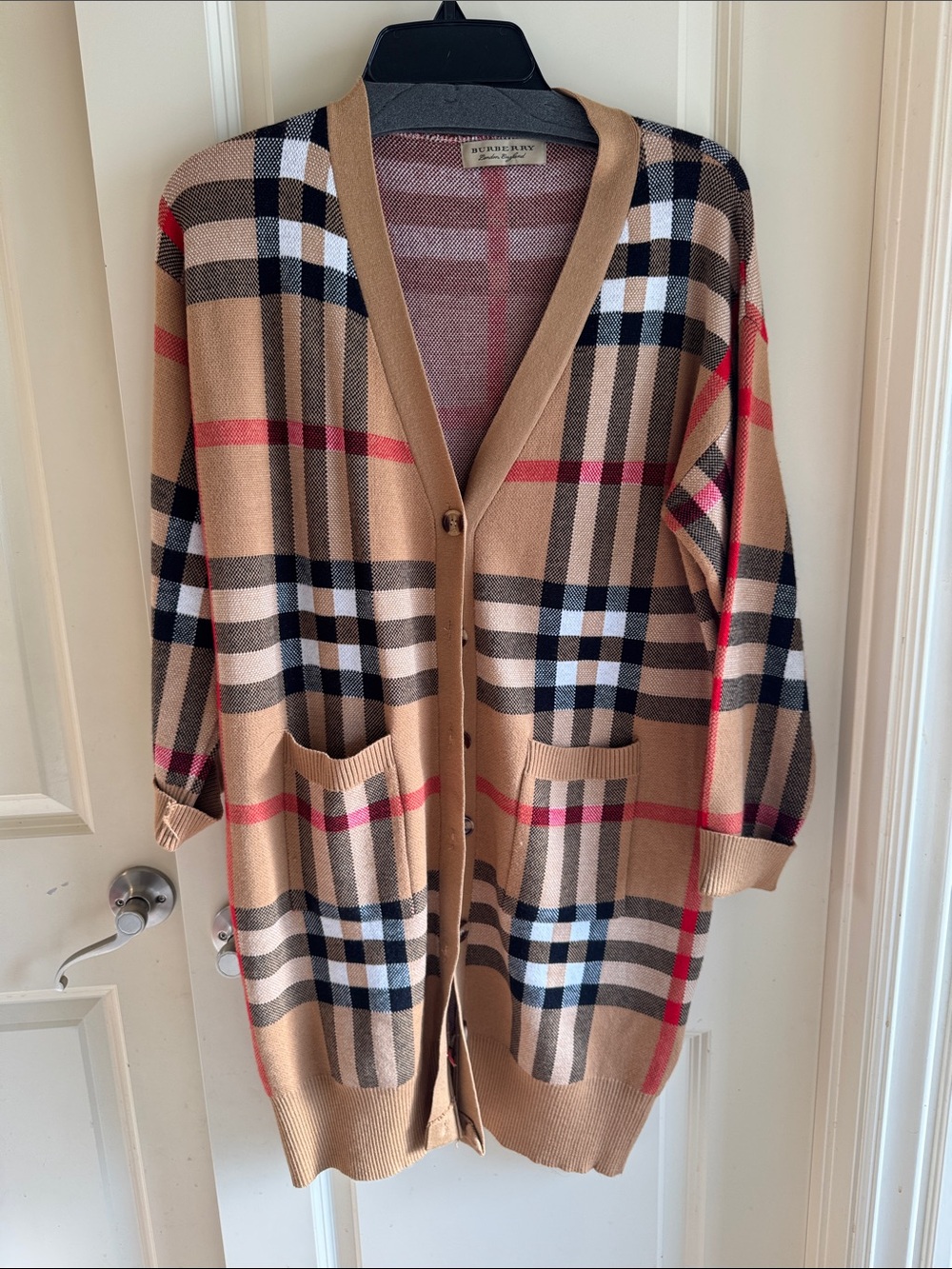 Long Plaid Cardigan